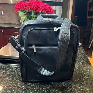 Kenneth Cole Black Leather Laptop Bag